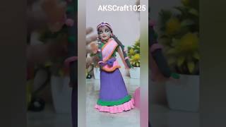 DIY RADHA RANI ll Old Doll Makeover as Radha #radhakrishna #clayart #shorts