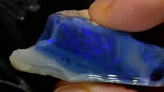 65 cts Australian Black Rough Opal Lightning Ridge