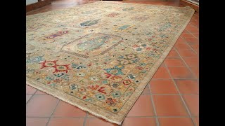 An interesting hand made sand coloured Afghan Tribal design carpet 308744