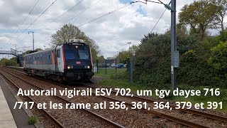 Spot en bretagne#243, ESV 702, um tgv dayse 716/717 et les rame atl 356, 361, 364, 379 et 391