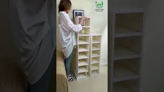 FOLDABLE SHOE CABINET - No Installation Needed! #satisfying #shorts #shoecabinet