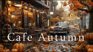 1960s Street by the Coffee Shop on a Autumn Day ( 🍂 Falling Leaves, Elegant Jazz Music)