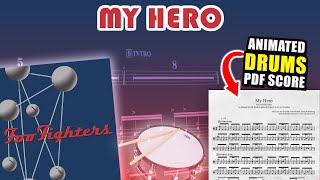 FOO FIGHTERS - My Hero | DRUMS POV + PDF SCORE