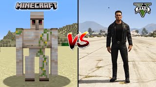 MINECRAFT IRON GOLEM VS GTA 5 TERMINATOR - WHO IS BEST?