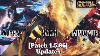 Patch 1.5.86 Updates | Natan | Alpha | Minotaur Mobile Legends