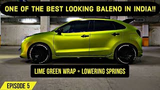 India’s only BALENO with Lime Green Wrap | Modified Maruti Baleno 2020 | Baleno modification 2020