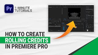 How To Create Rolling Credits In Adobe Premiere Pro