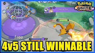 4v5 GAME Is Still WINNABLE! Just Have To LOCK IN! | Pokemon Unite