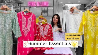 Summer Essentials Lucknawis & Coord Sets | Pink n Lime ||