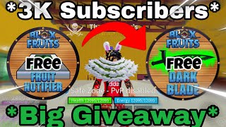 3K Subscribers Special 🎉 (Big Giveaway) Free Fruits in Blox Fruits *Click to Enter!!*