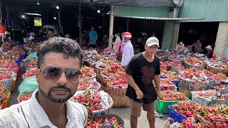 Dragon Fruit Market in Vietnam,Sunday Market #dragonfruit #dragonfruitplant #dragonfruitfarming