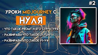 Уроки Midjourney с нуля / #2 – Что такое PROMPT и его структура. Что такое U1-U4 и V1-V4