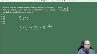 QUESTÃO DE RAZÃO E PROPORÇÃO | BANCA IBFC {A fração reduzida que representa o total de mulheres...}