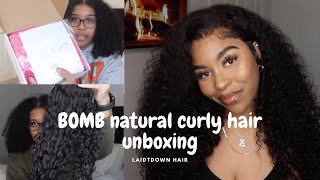 FIRST LOOK AT LAIDTDOWN HAIR UNBOXING + HOW TO BLEACH KNOTS ON LACE FRONTAL | Natural 3c Curly Hair