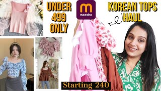 Meesho tops Haul under 499 | Trending korean tops | Stylish affordable Crop tops for college girl