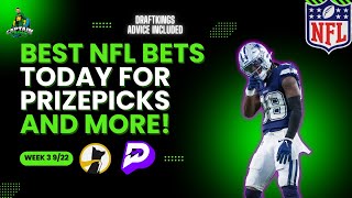 NFL PrizePicks Today | Best 6 Plays | Sunday | 9/22/2024 |  DraftKings stacks for WEEK 3