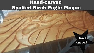 Hand-carved Laminated Spalted Birch Eagle Plaque