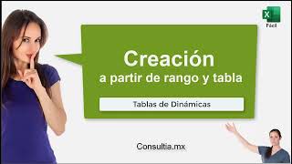 Crear una tabla dinámica a partir de un rango y una tabla en Excel