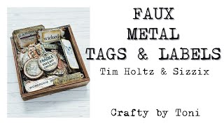 Making **FAUX METAL TAGS** Sizzix Chapter 3 & TIM HOLTZ Alcohol inks …HALLOWEEN JUNK JOURNALING