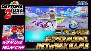 Daytona USA 2: Power Edition  -2  Player Supermodel Network Game with 3rd Screen Relay Cam v3