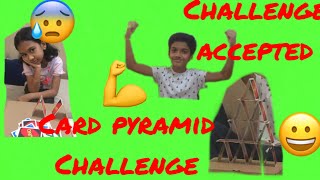 BUILD A CARD PYRAMID CHALLENGE. BROTHER VS SIS. CHALLENGE VIDEO. CHALLENGE ACCEPTED. EP 41