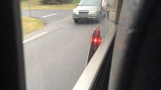 Subaru Forester illegally passes school bus