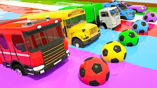 Wheels on the Bus + Five Little Monkeys Song | Color Balls | Baby Nursery Rhymes & Kids Songs