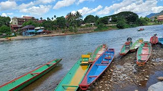 Beautiful river Boat tour of Vang Vieng Laos 🇱🇦