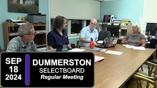 Dummerston Selectboard Mtg 9/18/24