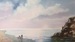 Облачное небо, легко и простой морской пейзаж.Cloudy Seascape