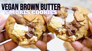 Vegan Brown Butter S'mores Cookies! | Pretty Brown Vegan