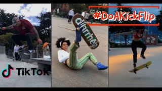 Epic Do A kick flip Challenge TikTok Compilation