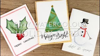 Easy Watercolour Holiday Cards In Under 6 Minutes!