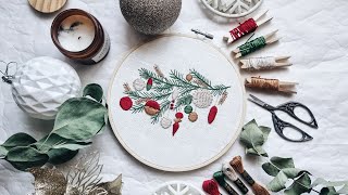 Christmas ornaments embroidery pattern