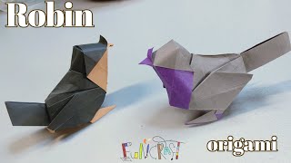 How to fold an Origami Robin.　tutorial 🐤折り紙：ロビン：鳥（創作：デビッドブリル）: creator David Brill：折り紙鳥：origami bird