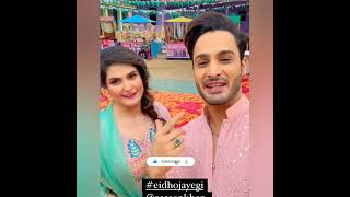 umar riaz with zarine khan for eid hojaygi song | umar riaz with zarine khan promoting eid hojaygi