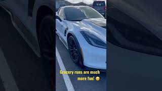 Grocery runs are much more fun! 😊 #corvette #groceryshopping #corvettez06 #c7z06 #c7corvette