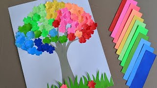 How to Make Paper Tree || Membuat Karya Seni Aplikasi dari Kertas Origami || DIY 3D Paper Tree