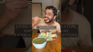 Eating Indian Food with a Fork, Knife & Spoon is Like Eating a Salad with Chopsticks #shorts