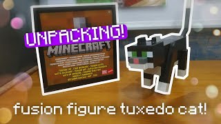 Сборная фигурка Minecraft черно-белый кот | Fusion figure Minecraft tuxedo cat (Mattel, Mojang)