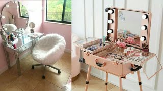 Makeup ,vanity & mirror setup ideas||makeup vanity  & mirror for bedroom||unique bedroom vanity idea