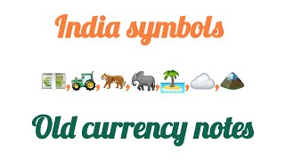 Full video old currency notes in detail & back side of symbols of💶, 🚜 ,🐘 ,🐅, 🏝,☁️,🏔,🇮🇳