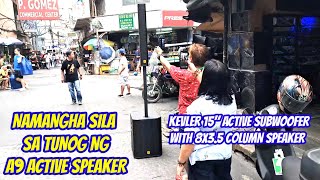 NAMANGHA SILA SA TUNOG NG KEVLER A9 15" ACTIVE SUBWOOFER W/8X3.5 COLUMN SPEAKER@edlimelectronics5099