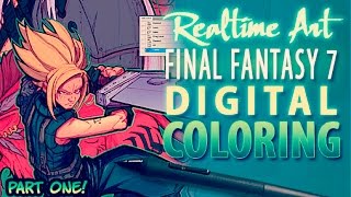 Realtime Art - Digicoloring Final Fantasy 7 Part 01