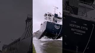 Giant ship launch  🚢 - giant ship was launched 🚢  #ship #ocean #shorts #northsea  #explore