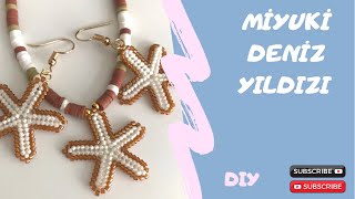 Miyuki boncuktan deniz yıldızı kolye küpe yapımı/ miyuki starfish earrings necklace/ dıy /kendinyap