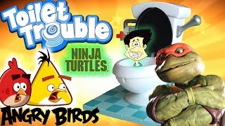 ANGRY BIRDS vs. Ninja Turtles TOILET TROUBLE CHALLENGE by SanSanychTV