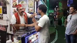 Turkish Ice cream man tricks in Pattaya Thailand.. Awesome!!!..