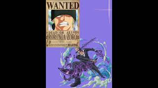 Evolution of zoro’s bounty # one piece