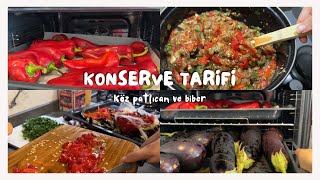 Köz Patlıcan ve Kırmızı Biber Konservesi Tarifi